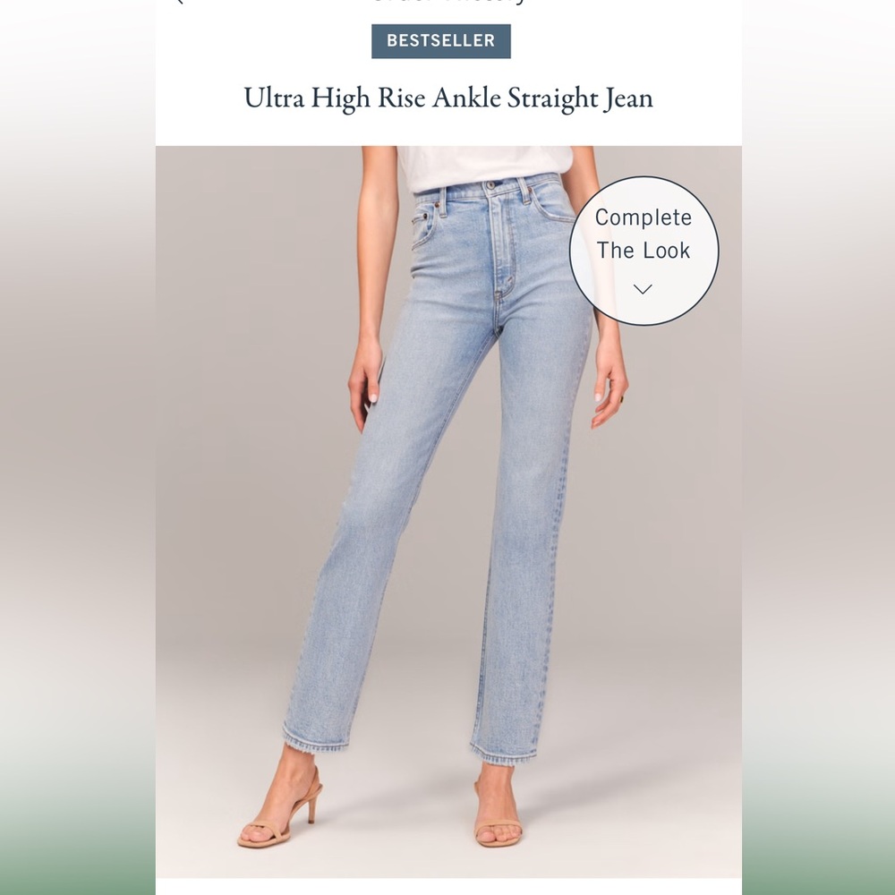 Abercrombie Ultra High Rise Ankle Straight Jeans - Size 28